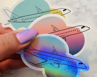 Travel Inspired Plane Sticker, Travel Enthusiast Waterproof Sticker, Airplane Decal, Travel Water Bottle Sticker, Travel Sticker Laptop Car