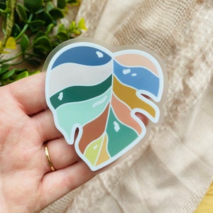 Monstera Sticker, Waterproof Plant Sticker, Floral Plant Sticker, Water Bottle Sticker, Plant Lover, Plant Stickers, Laptop Stickers,