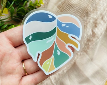 Monstera Sticker, Waterproof Plant Sticker, Floral Plant Sticker, Water Bottle Sticker, Plant Lover, Plant Stickers, Laptop Stickers,