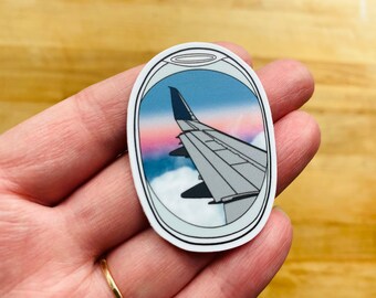 Mini Travel Inspired Sticker, Waterproof Plane Sticker, Flight Attendant Life, Travel Enthusiast, Plane Window Sticker, Plane Sticker