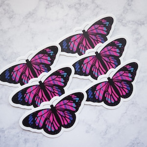 Waterproof Vinyl Tie Dye Butterfly Sticker, 3x1.5 Butterfly Sticker, Water Bottle Sticker, Vinyl Nature Sticker, Butterfly Laptop Sticker