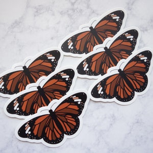 Waterproof Vinyl Butterfly Sticker, 3x1.5 Butterfly Sticker, Water Bottle Butterfly Sticker, Vinyl Nature Sticker, Butterfly Laptop Sticker