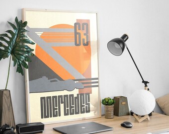 Minimalist F1 poster Mercedes 63