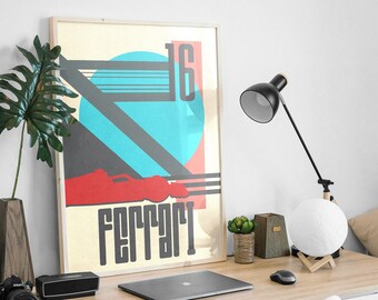 Minimalist F1 poster Ferrari 16