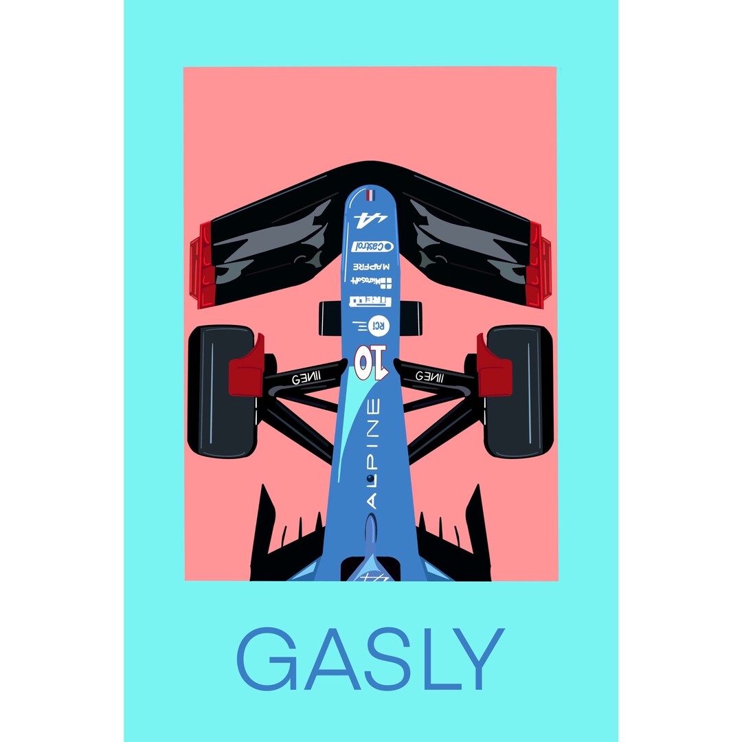 GASLY Alpine F1 Retro Car Poster Etsy