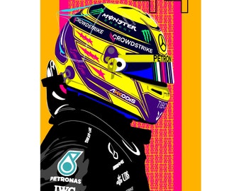 Lewis Hamilton Helmet poster PINK