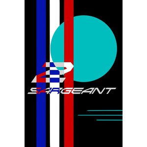 SARGEANT 2 F1 retro poster car number flag colors DIGITAL DOWNLOAD