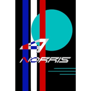 Norris 4 Mclaren F1 retro poster car number flag colors DIGITAL DOWNLOAD