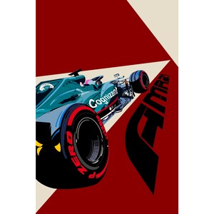 AMR21 F1 car retro poster