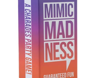 Mimic Madness Game, Charades with 3 Categories: Characters, Place, Action