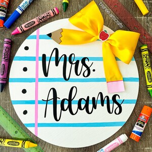 Custom Teacher Door Sign (Paper Themed)