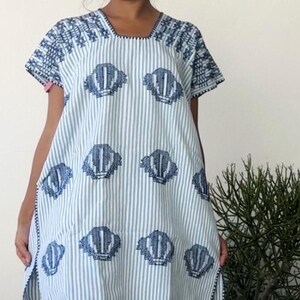 Huipil mexicano, huipil oaxaqueño, kaftan boho mexicano, kaftan boho mexicano, huipil oaxaqueño, huipil de Oaxaca, bordado a mano