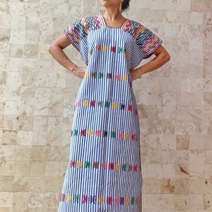 PRE-ORDEN Huipil mexicano, huipil de Oaxaca, kaftan boho mexicano, kaftan boho mexicano huipil oaxaqueño, huipil de Oaxaca, bordado a mano