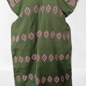 Huipil mexicano, huipil oaxaqueño, kaftan boho mexicano, kaftan boho mexicano, huipil oaxaqueño, huipil de Oaxaca, bordado a mano