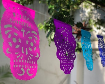 Papel picado, Mexican coco banner, Mexican décoration banner, día de los muertos papel picado, Halloween banner, Mexican deathday banner