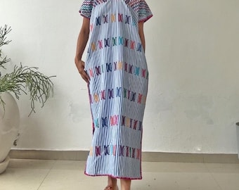 READY TO SHIP | Handmade Mexican Huipil Dress (Kaftan / Mexican Tunic) – Oaxaca Textile Art Dress