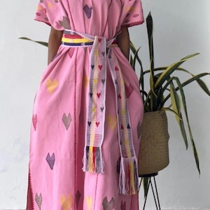 Mexicaanse huipil, Oaxaca huipil, Mexicaanse boho kaftan, Mexicaanse boho kaftan, amuzgo huipil, huipil oaxaqueño, huipil de Oaxaca, handborduurwerk