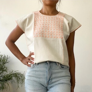 Blusa bordada mexicana, camisa bordada oaxaca, huipil tacuate, huipil oaxaca, huipil bordado a mano,