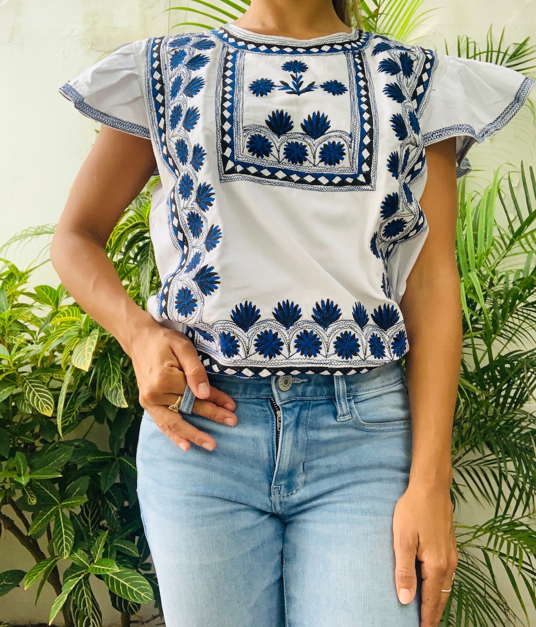 Jeans Camisas Tipicas PanameÃ±as De Mujer Blusa Bordada Tlahui