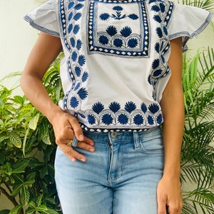 Blusa bordada tlahui mexicana, camisa bordada oaxaca, huipil mixe, huipil oaxaca, camisa mexicana bordada mixe bordada a mano