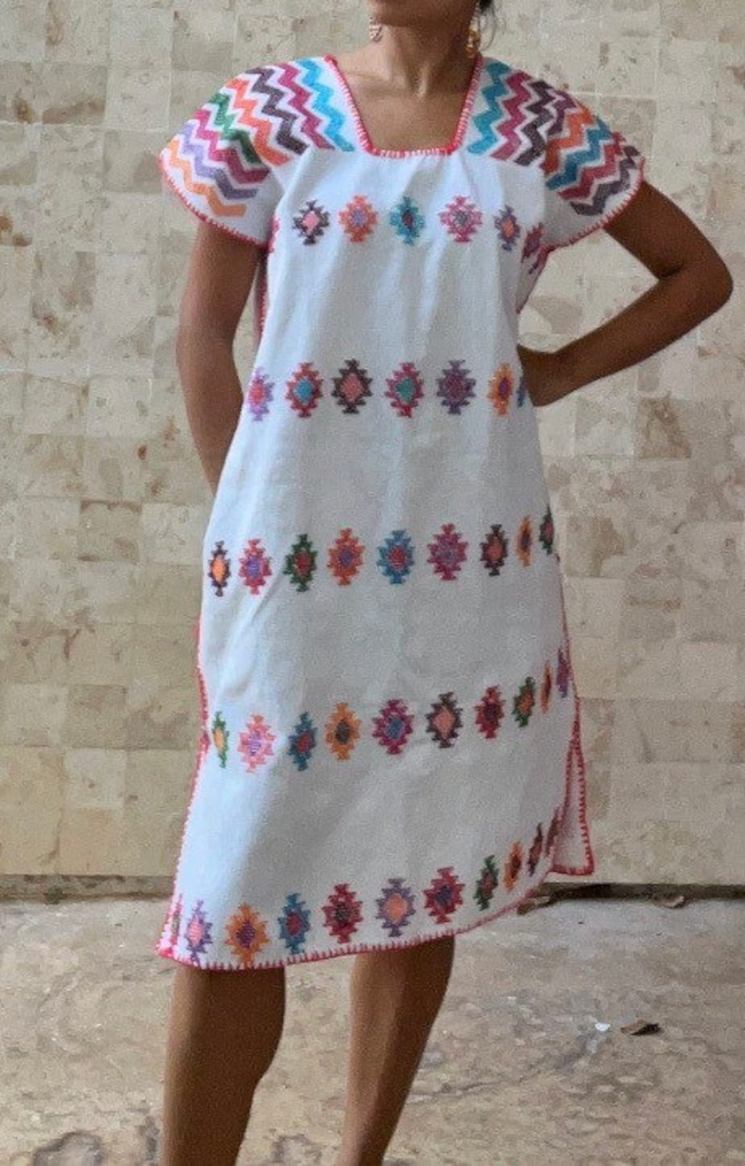 Bordado Blusa Tehuana Mexican Huipil Huipil Tehuana Bordado A Mano