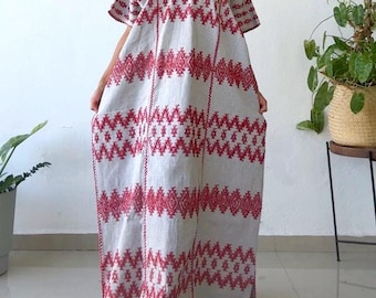 READY TO SHIP | Handmade Mexican Huipil Dress (Kaftan / Mexican Tunic) – Oaxaca Textile Art dress