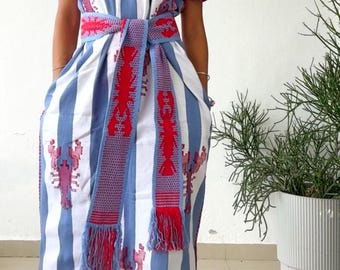 Handmade Mexican Huipil Dress (Kaftan / Mexican Tunic) – Oaxaca Textile Art dress