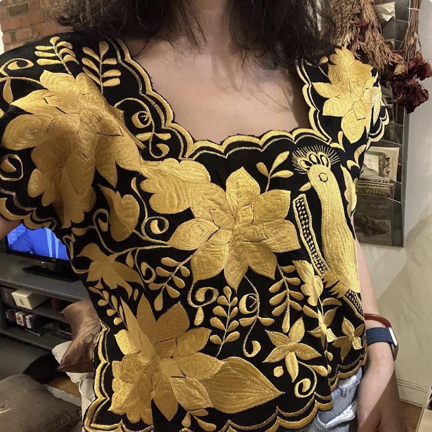 Hipil Blusa Blusas Regionales Yucatecas Crop Top Mexicano, Huipil