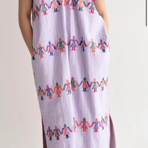 PRE-ORDEN Huipil mexicano, huipil de Oaxaca, kaftan boho mexicano, kaftan boho mexicano huipil oaxaqueño, huipil de Oaxaca, bordado a mano