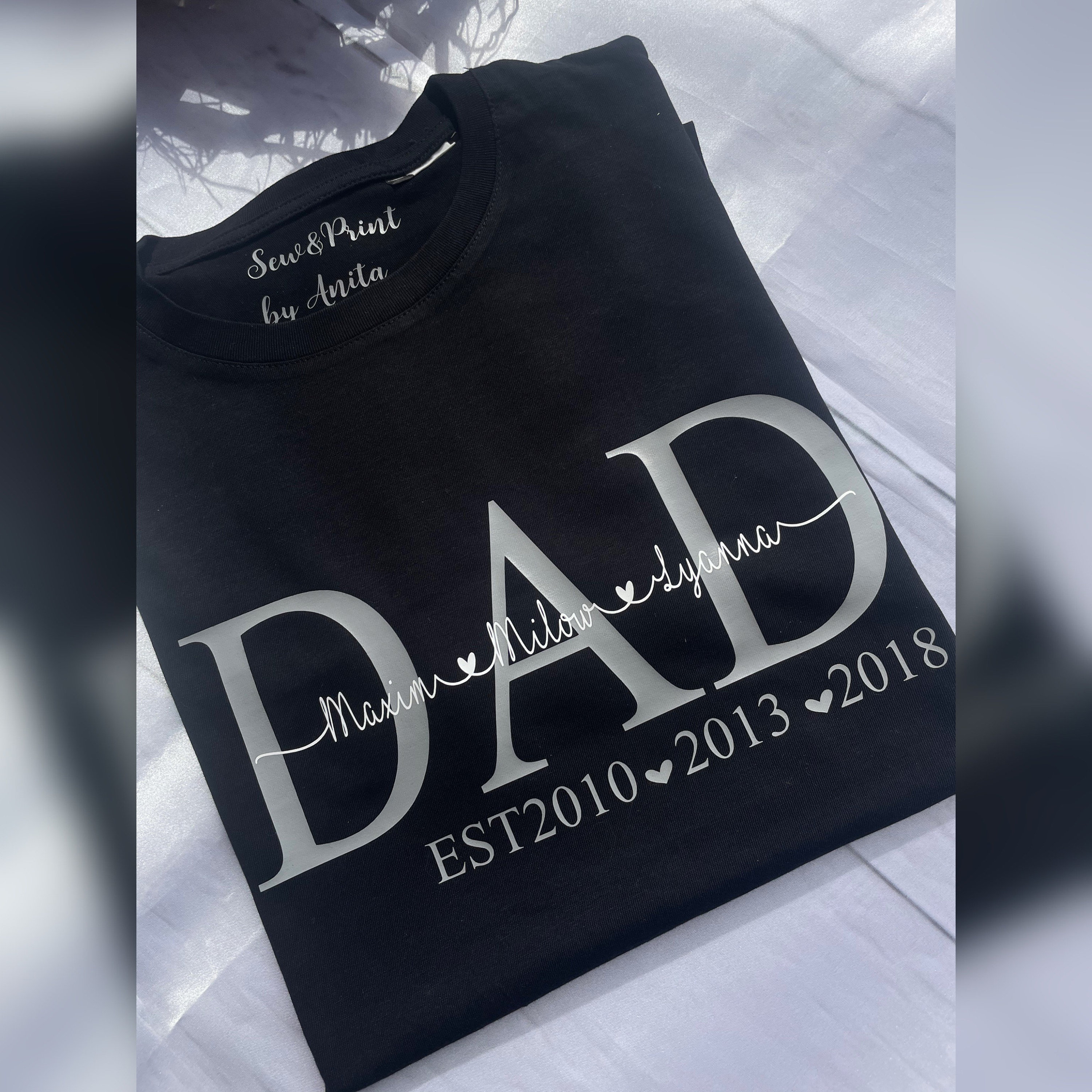 Camiseta DAD EST personalizada con nombre Papá Tshirt DAD Etsy