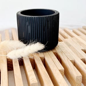 Tealight holder | Round tealight holder in striped look | black | white | beige | gift idea