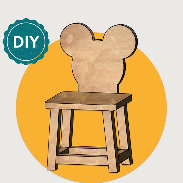Chair Mickey Mouse - Woodworking plans PDF, Wooden kids chairs, DIY plans, Digital plans, Download diy, Timeout chair, Montessori furniture
