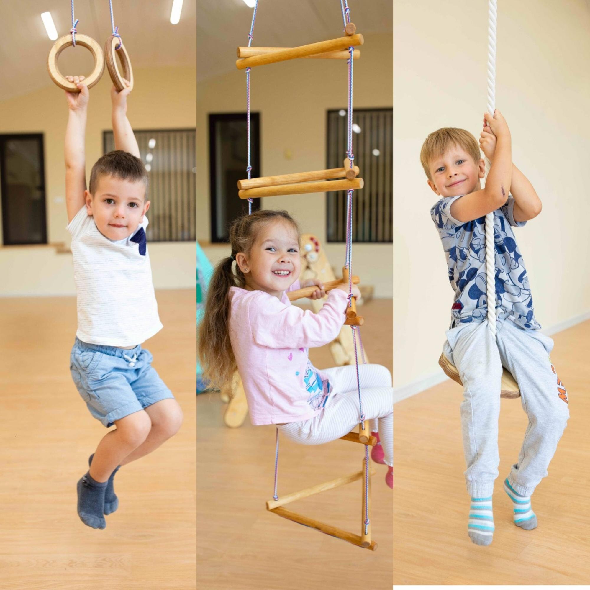 Backyard play set 3in1 Wooden gymnastics set for kids Gift Etsy