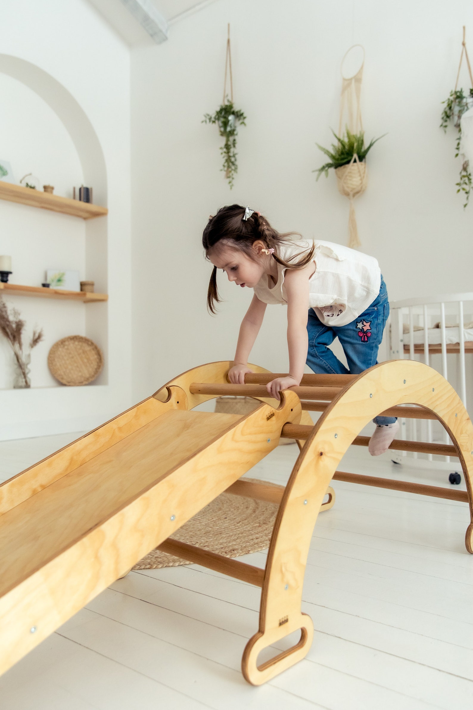 Climbing arch rocker Wooden baby climber Indoor kids Etsy