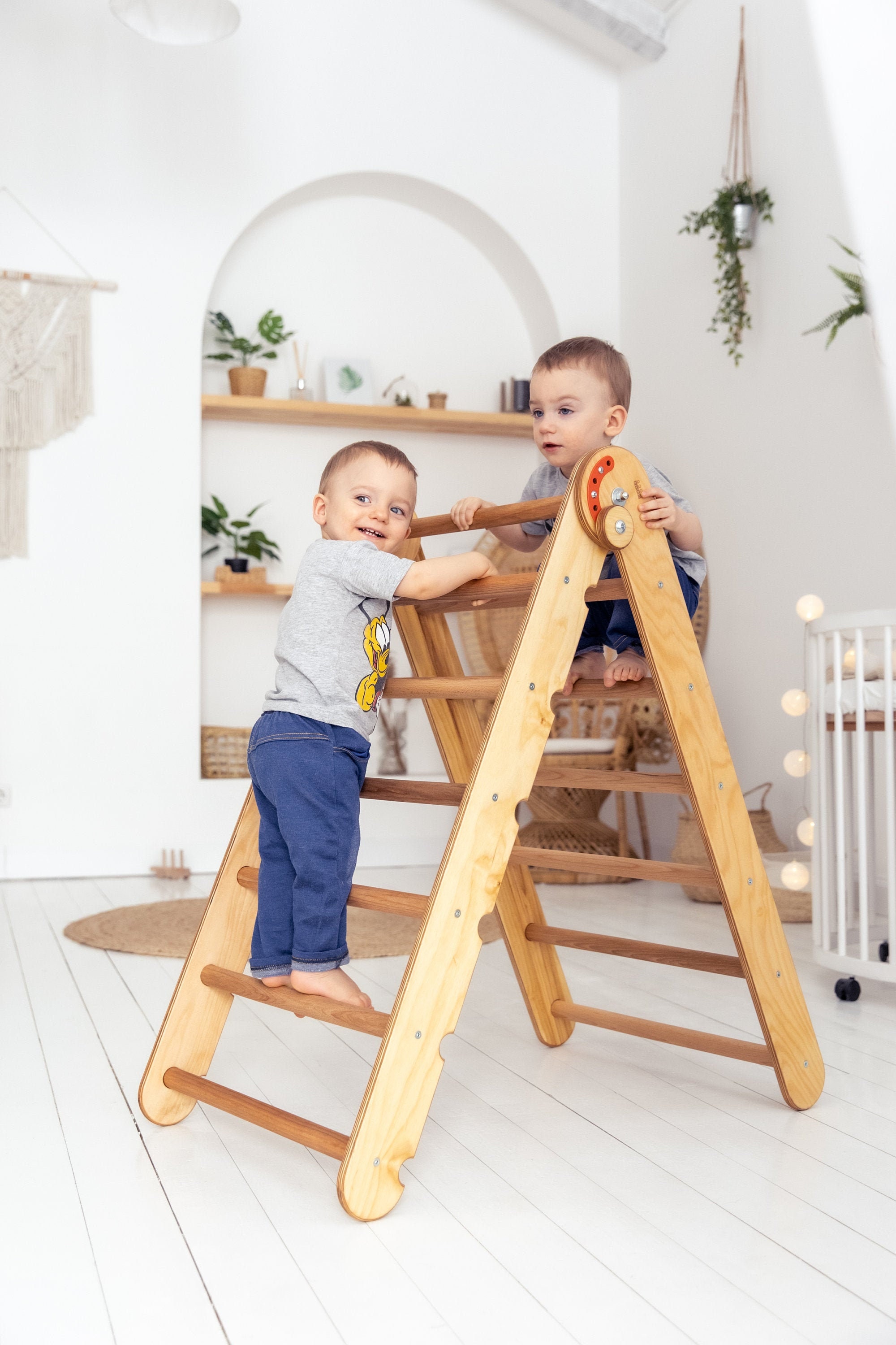 Wooden baby climber Climbing triangle for toddlers Kids Etsy