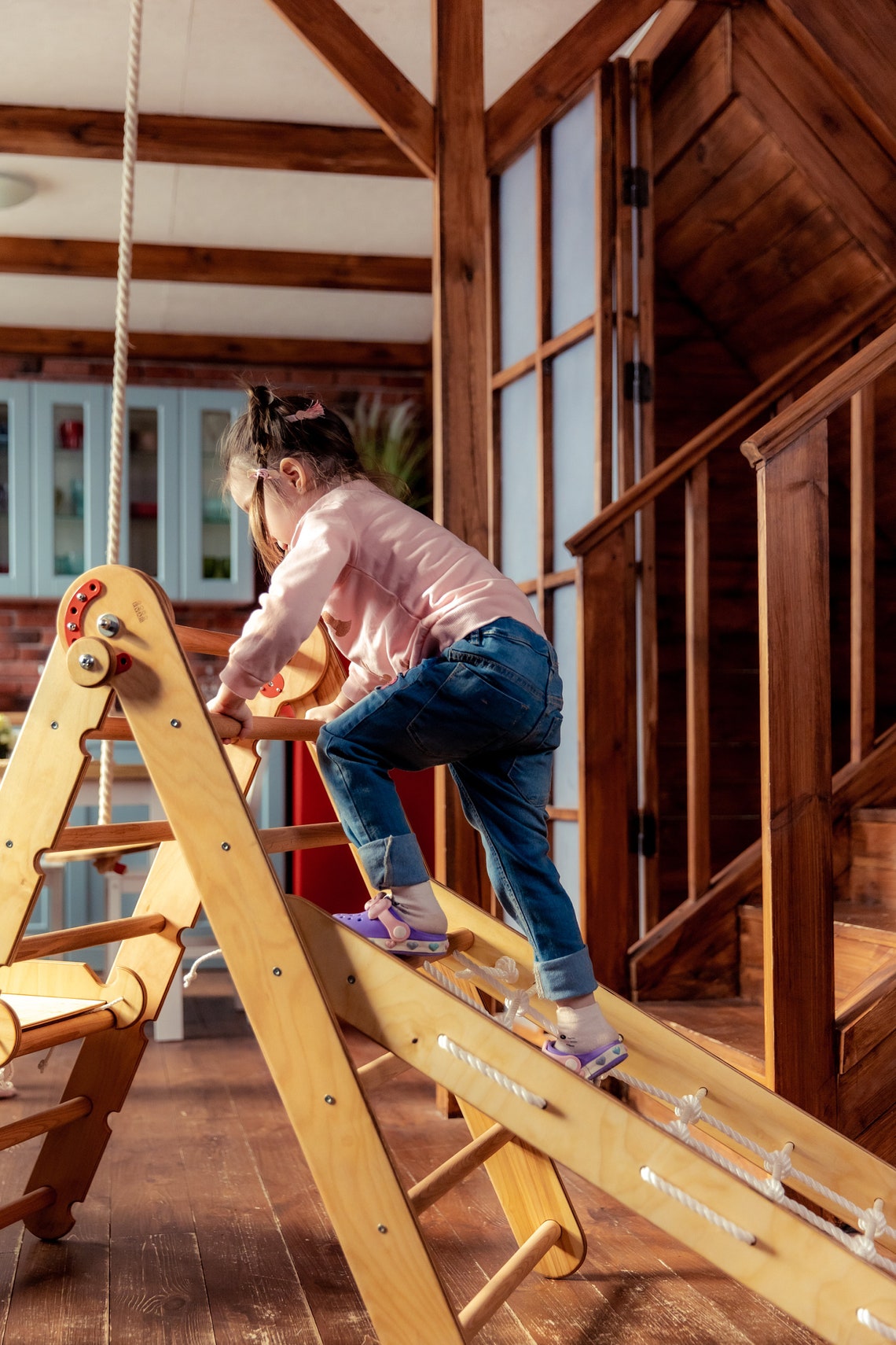 Toddler climbing gym 4in1 Climbing triangle Arch Net Etsy