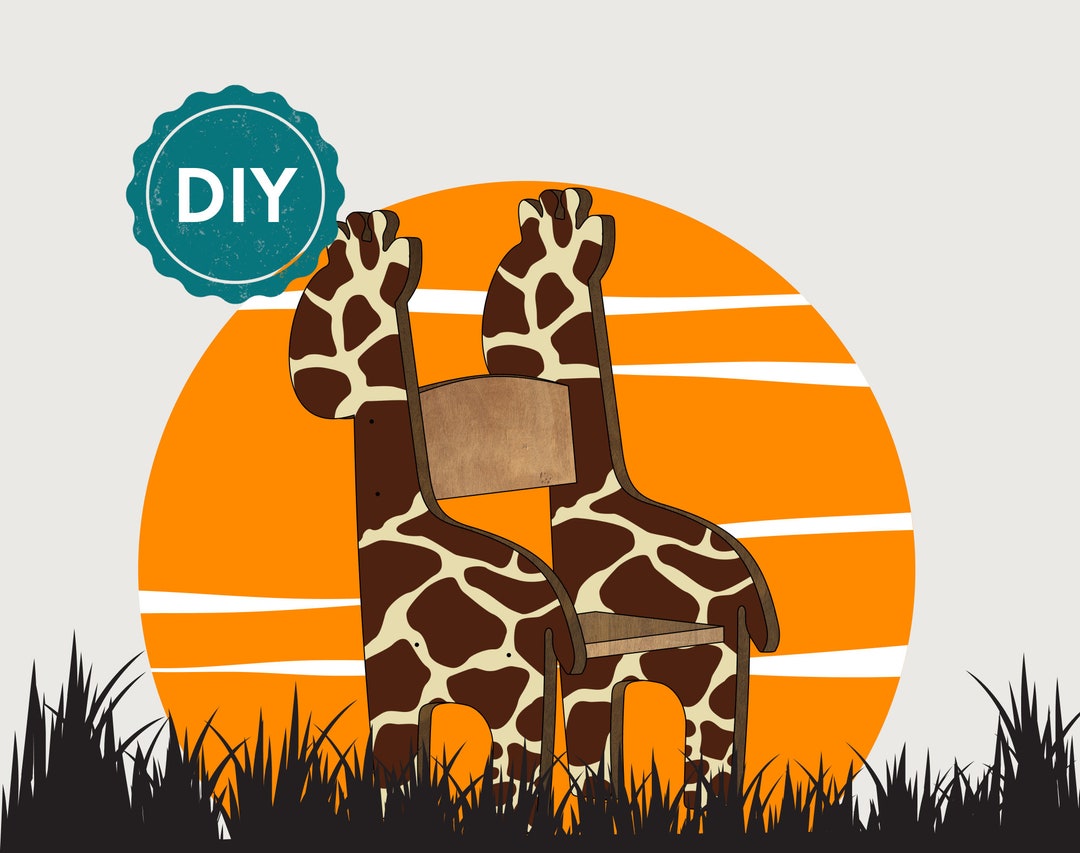 Toddler Chair Giraffe Woodworking Plans PDF, Wooden Kids Chairs, DIY