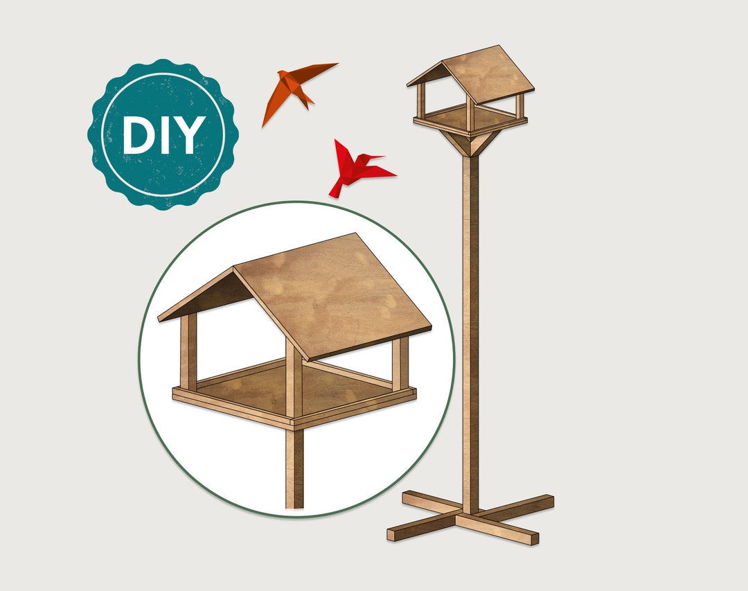 Bird Feeder Woodworking Plans PDF, Bird House Plans, Squirrel Feeder
