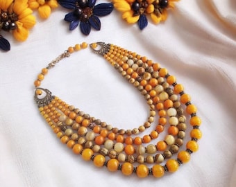 Handmade Coral Bead Necklace: Ukrainian Ethnic Jewelry