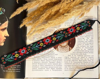 ukrainian bead choker Beaded Czech beads Vyshyvanka Sylyanka-collar work Traditional Handmade jewelry Easter accessories Easter