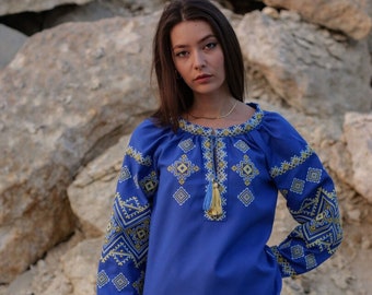 Blusa bohemia bordada, blusa vyshyvanka ucraniana, regalo para ella, regalo para niña, regalo para esposa, blusa bohemia, ropa ucraniana
