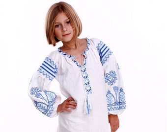 Embroidered dress for girl Ukrainian Linen dress. Ukrainian dress, Traditional Ukrainian dress for children, Gift For Girl  Ukraine