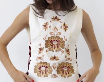 Embroidered Boho Vest blouse Ukrainian vyshyvanka Blouse, Gift for Her, Gift for Girl, Gift for Wife, Boho Blouse, Ukrainian clothings
