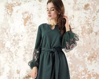 Broderet kjole ukrainsk kjole, Vyshyvanka kjole Gave til hende boho folkedragt Ukraine kjole folkedragt slavisk kjole