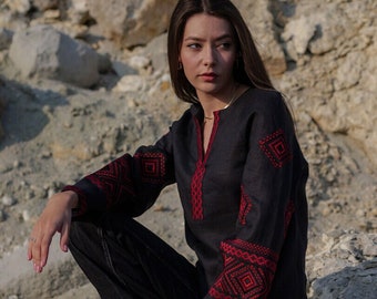 Blusa bohemia bordada, blusa vyshyvanka ucraniana, regalo para ella, regalo para niña, regalo para esposa, blusa bohemia, ropa ucraniana