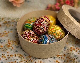 Handgemachte Ukrainische Pysanky Eier, 6er Set, Osterdekor