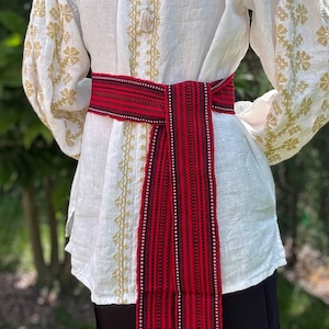 Red Ukrainian Krajka Hutsul belts Krayka cossack woven sash belt Hippie Folk Ethnic, Ukraine seller Slavic Belt, Sash, Kushak, for Sharovary