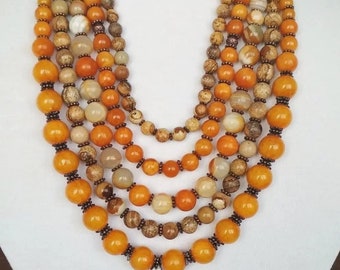 Handmade Coral Bead Necklace - Ukrainian Traditional Jewelry