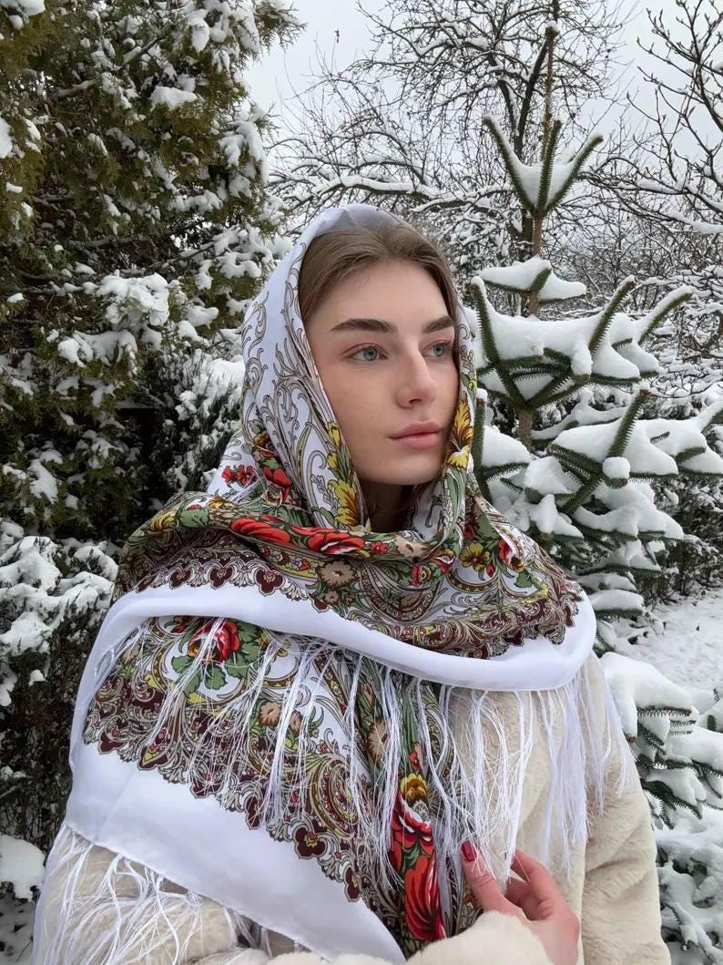 スカート eaphi BOUCLE SUKASHI SHAWL ivory eaphi】 scarf motif knit