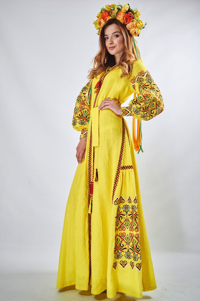 Ukrainian Vyshyvanka Dress for the Women Embroidered Dress Etsy